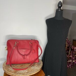 *Brand New* Gorgeous Red & Gold Leather Shoulder Bag. Henri Bendel New York